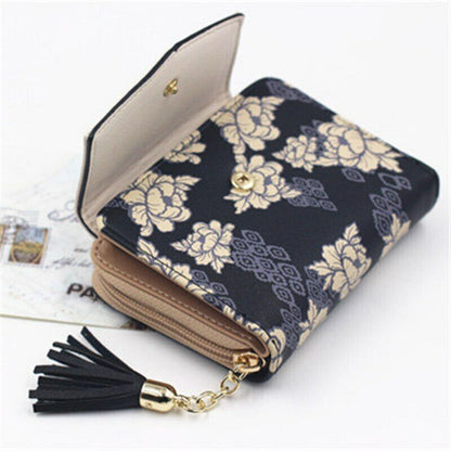 Lady Mini Handbag Leather Coin Purse Women Wallet Card Clamps Cash Clip Billfold