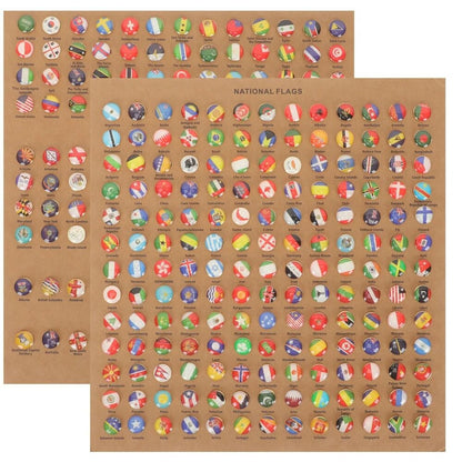 Bulletin Board Thumbtacks 218Pcs National Flag Country Map Pushpin Travel Marker