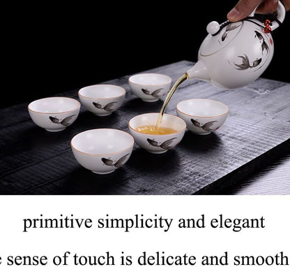 Porcelain Teapot, 6oz Tea Pot White Chinese Gongfu Tea Set