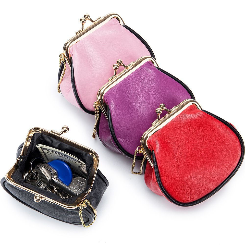 Genuine Leather Wallets Purses Mini Hasp Fashion Soft Small Cowhide 4*13*8.5 CM