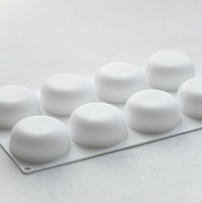 8-Hole Round Food Grade Silicone Molds Hand-Made Soap Cake Making Tools Supplies