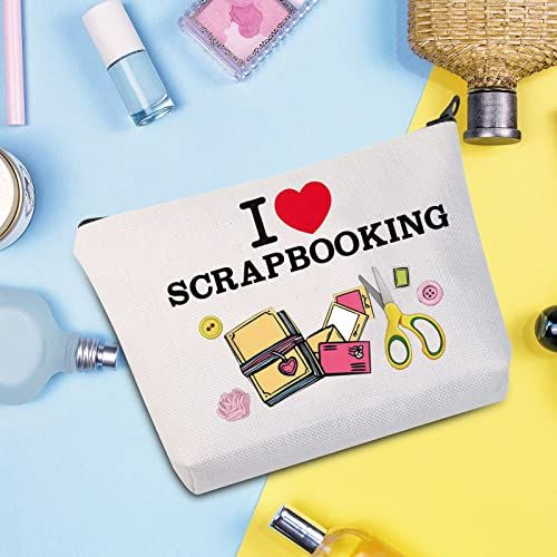 WZMPA Scrapbook Lover Cosmetic Makeup Bag Fan Gift I Scrapbooking