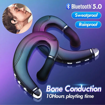 Bluetooth 5.0 Bone Conduction Headphones Wireless Earbuds Sport -
