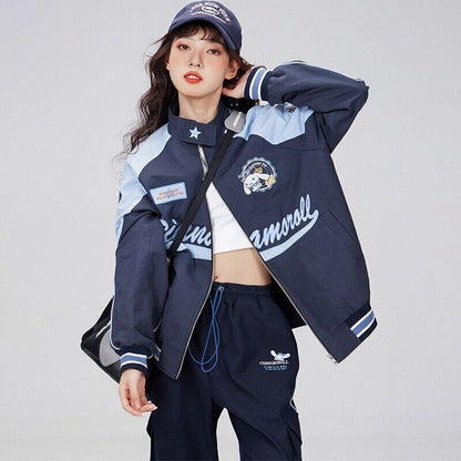 Cinnamonroll Wind Biker Punching Tops Loose Jacket anime overcoat cartoon new