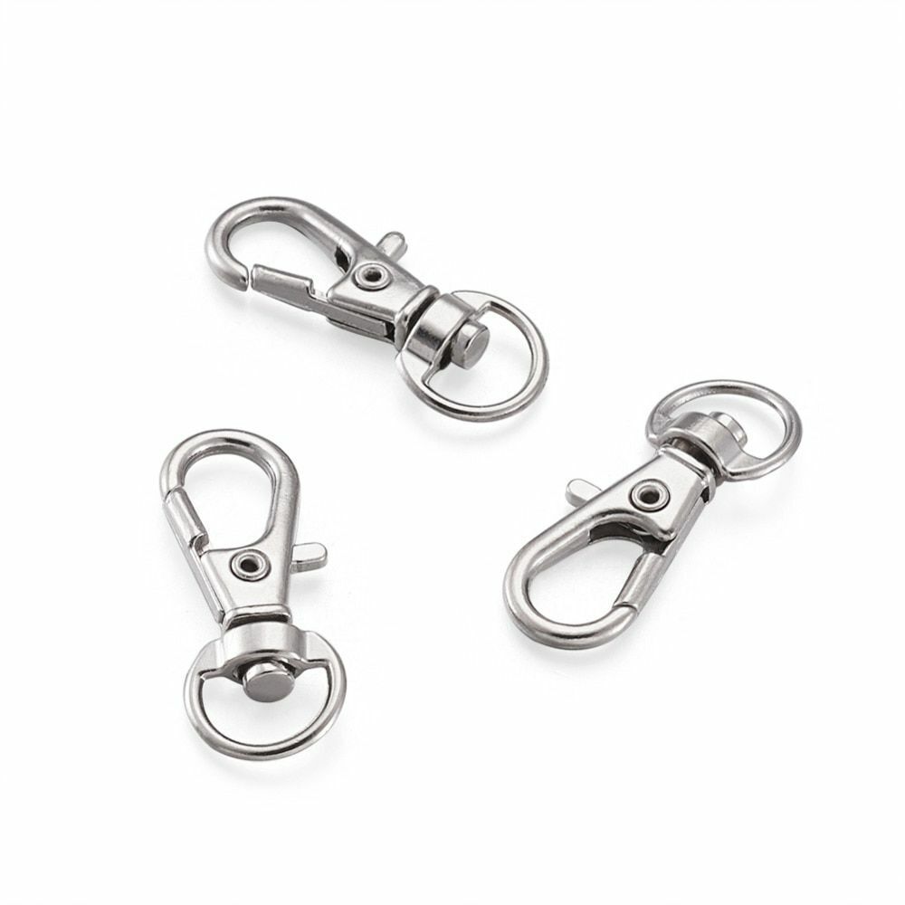 100Pcs/Lot Alloy Swivel Lanyard Snap Hooks Claw Clasps DIY Jewelry Making Supply