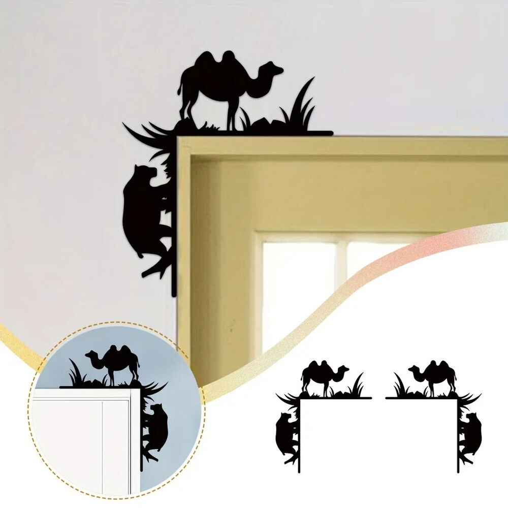 1pc Metal Camel And Bear Decorative Wall Stickers Door Corner Decorations Door