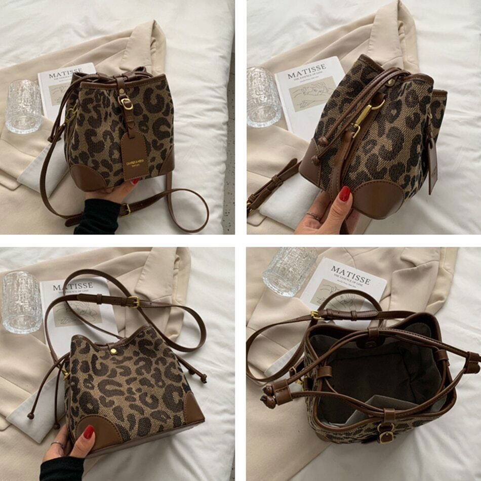 Leopard PU Leather Women Crossbody Bags Shoulder Bag Lady Handbag Lady