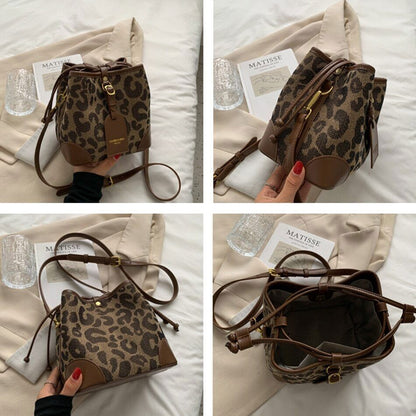 Leopard PU Leather Women Crossbody Bags Shoulder Bag Lady Handbag Lady