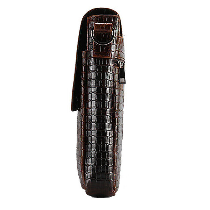 100% Genuine Leather Men's Shoulder Bag Crocodile Crossbody Bag 8" Messenger Bag