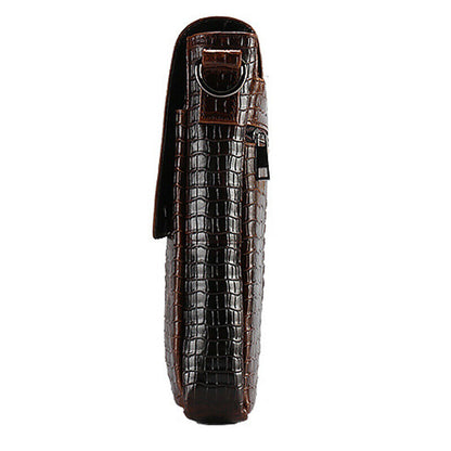 100% Genuine Leather Men's Shoulder Bag Crocodile Crossbody Bag 8" Messenger Bag