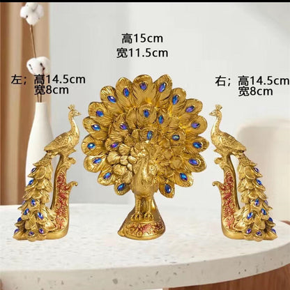 Peacock Resin Crafts Store Wedding Birthday Gift Figurine Home Art Decor