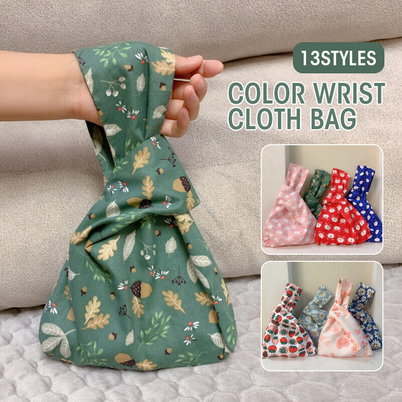 Ladies Knot Handbag Japanese Style Portable Knot Wrist Bag Phone Key Pouch