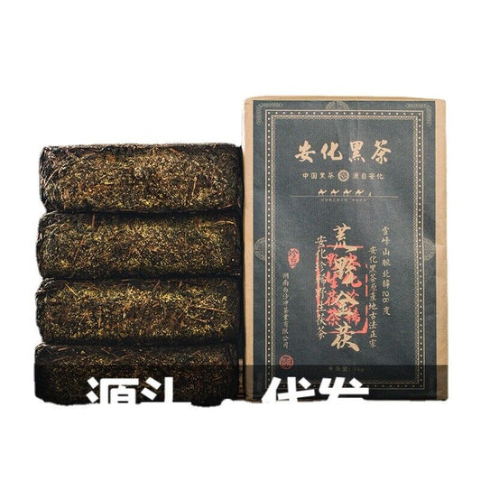 1kg Black Tea Hunan Anhua Black Tea Golden Flower Fu Brick Tea Tianjian Fu Brick