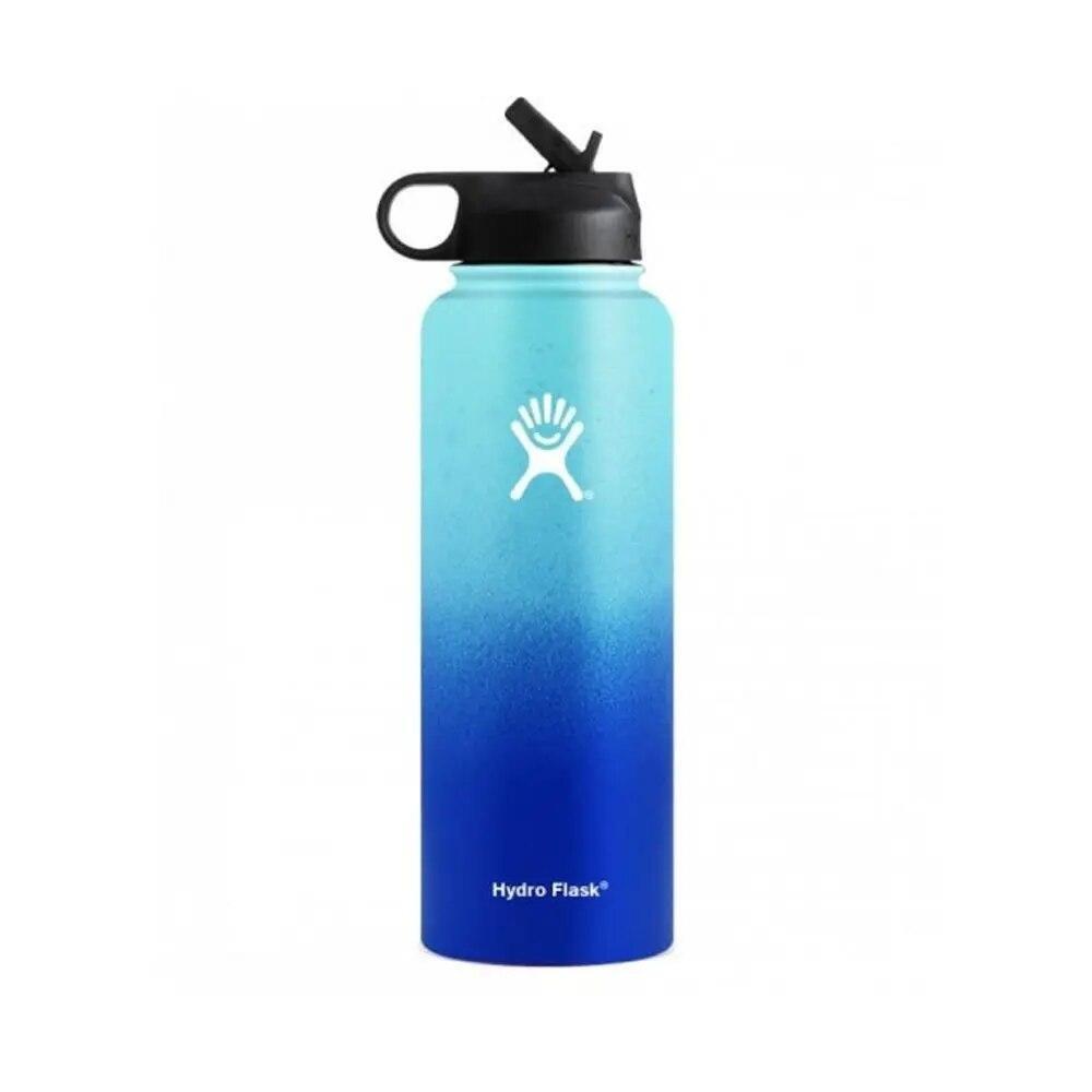 Hydro Flask Water Bottle Stainless Steel Insulated Wide Mouth Lid Straw Drink A+