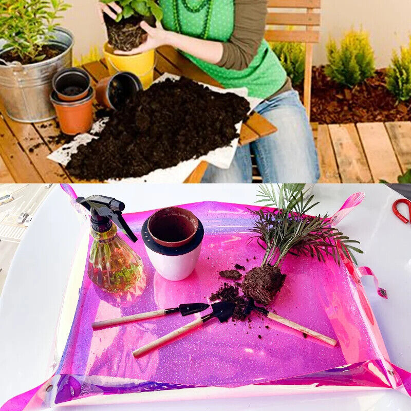 Planting Mat PVC Holographic Gardening Potting Pad Foldable Garden Tools 68x50cm