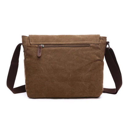 Canvas Laptop Shoulder Bag Men Crossbody Bags School Bookbag