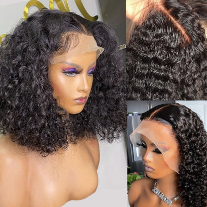13x4 Deep Wave Lace Wig Curly Human Hair Wigs Wig Wave Lace Bob Wig Women