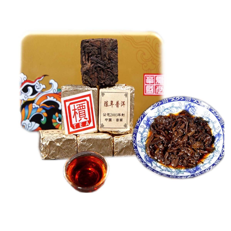 Brick Boiled Yellow Iron Box Yunnan Health 250g Old Black Tea Ripe-