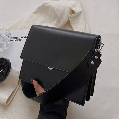 Double Layer Flap Crossbody Bags Women Classic Shoulder Handbags Black