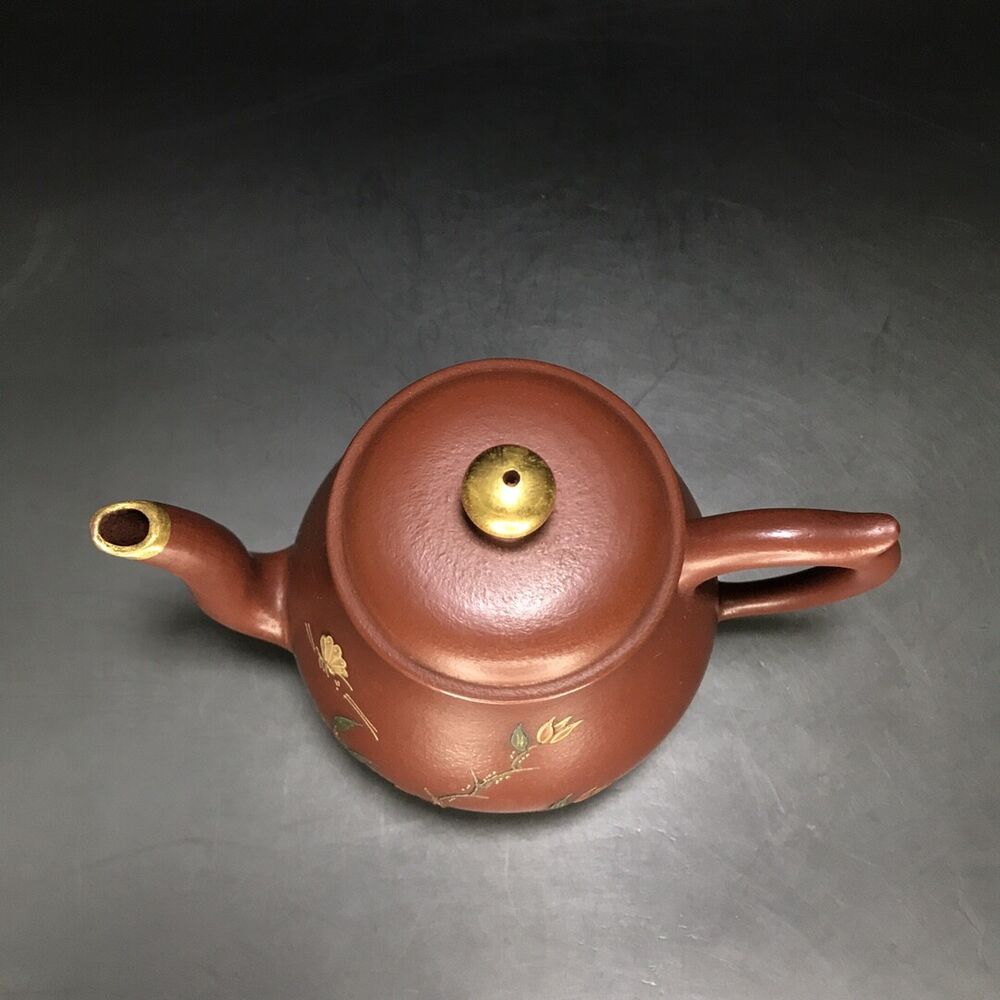 vintage chinese yixing purple clay teapot zisha ceremony carving Collectible art