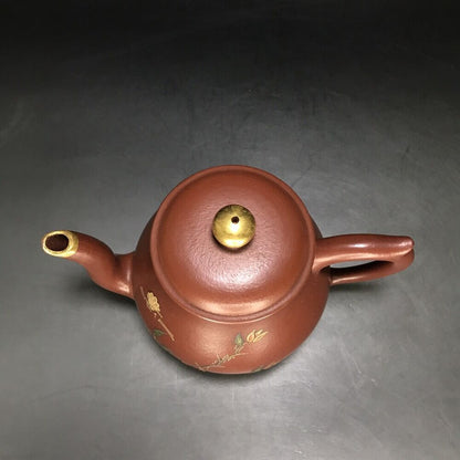 vintage chinese yixing purple clay teapot zisha ceremony carving Collectible art