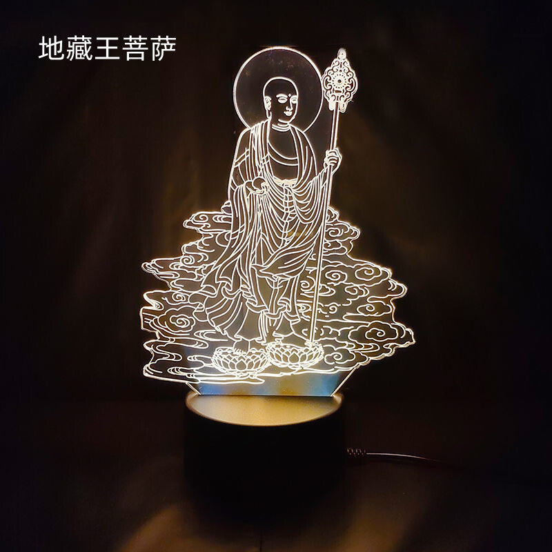 LED Night Light USB Buddha Lamp Shurangama Mantra Heart Sutra Attract Wealth