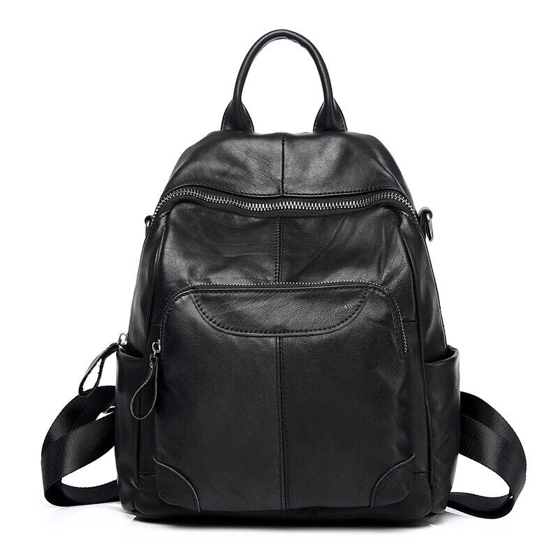 Soft Top Cow Leather Backpack, Women's Leather Travel Bag Crossbody Shoulder Bag