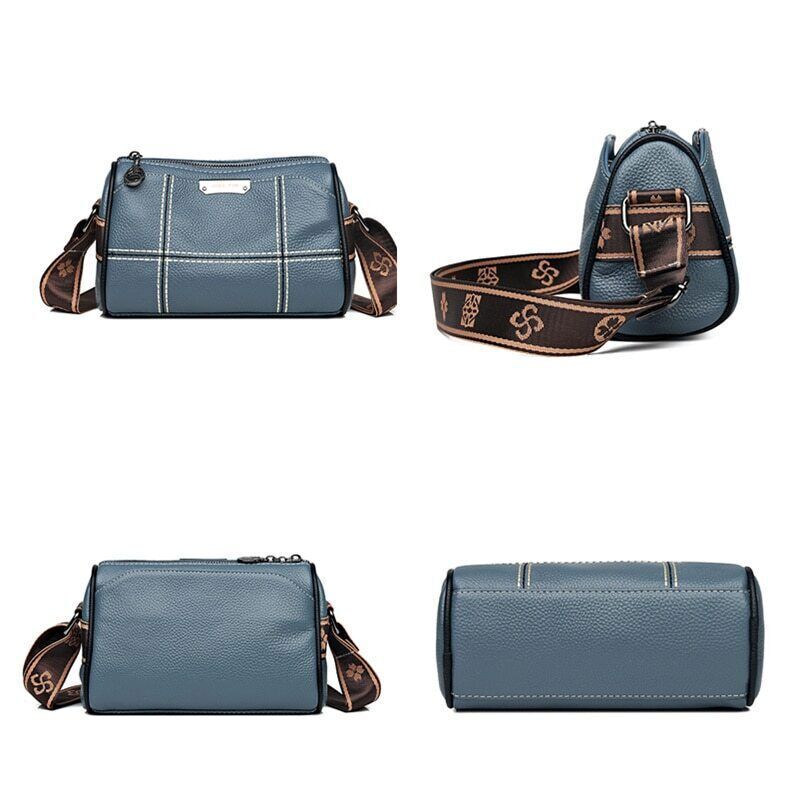 Women Genuine Leather Handbags 3 Layers Cow Leather Shoulder Crossbody Bags Bag