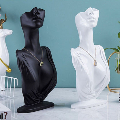 Jewelry Display Necklace Holders Resin Mannequin Organizer Bust Stands 20x7x32cm