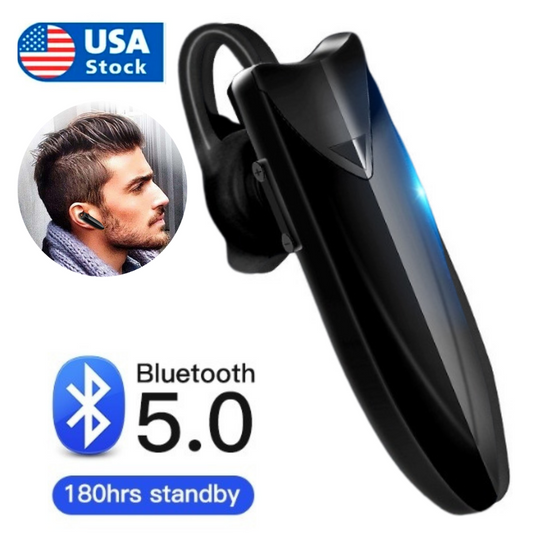 Wireless Bluetooth 5.0 Earpiece Headset Driving Trucker Earbuds Noise Cancelling