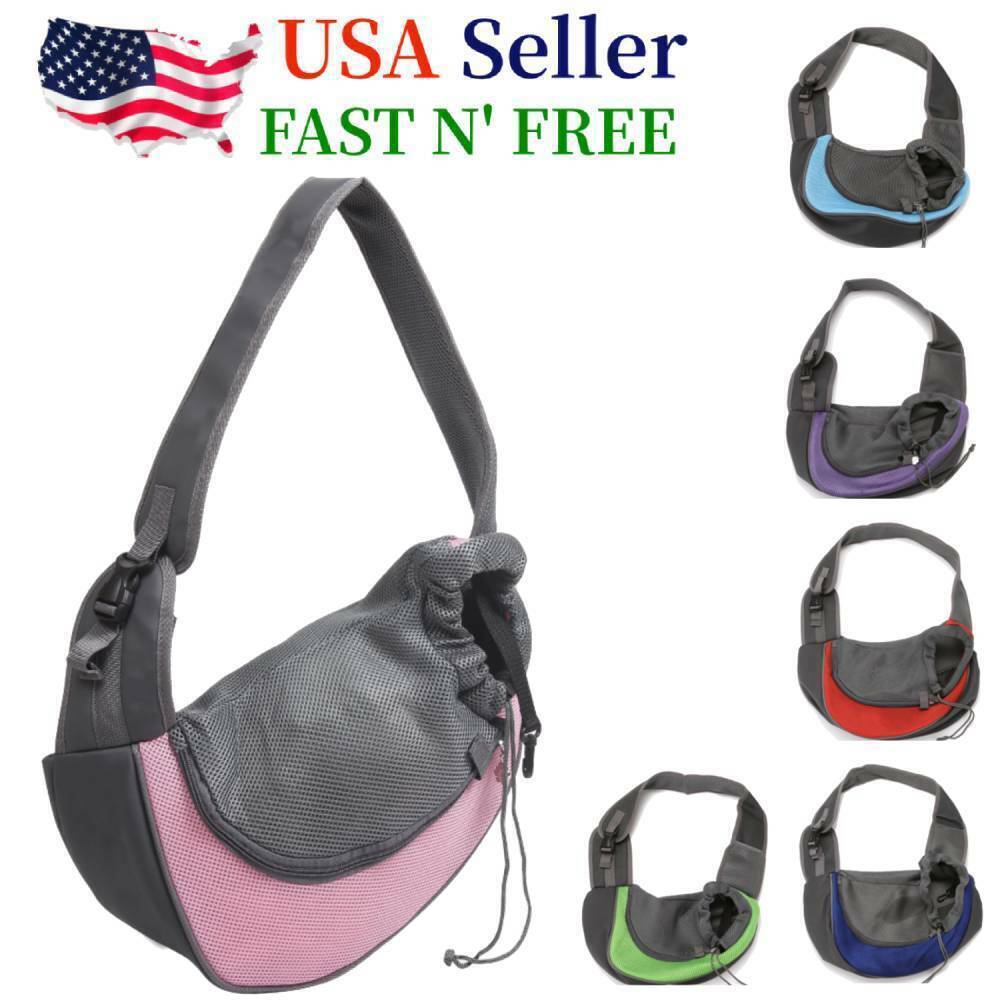 Pet Puppy Dog Mesh Sling Carry Pack Backpack Carrier Travel Tote Shoulder Bag US