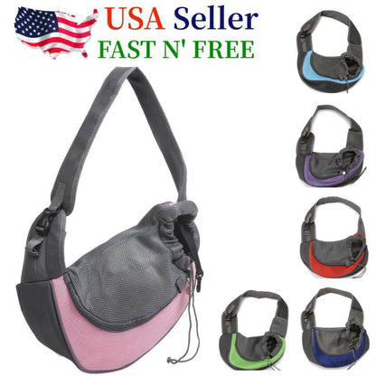 Pet Puppy Dog Mesh Sling Carry Pack Backpack Carrier Travel Tote Shoulder Bag US