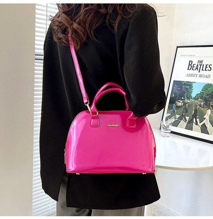 Synthetic Leather Large Shell Handle Purse Handbags Crossbody Pouch Handbag Zipp