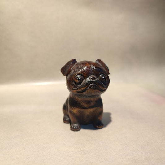 collection wooden sculpture dog statue decor ornament wood carving Xmas gift art