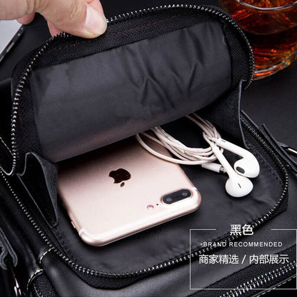 100% Genuine Leather Men's Crossbody Shoulder Bag 8" Handbag Business Cowhide
