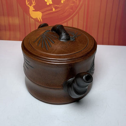 Chinese Yixing Purple Clay Teapot Zisha Ceramic Bamboo Teaware Gift Collection