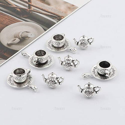 AUEAR, 40 Pack Teapot Tea Cup Charm Pendant Coffee Mug Charms for