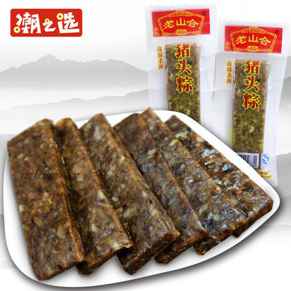 250g 猪头粽 美味肉条猪头肉粽 老山合猪头粽preserved meat dried pork slices instant food