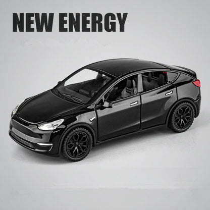 1:32 Tesla Modell Y Druckguss Modell Auto SUV Spielzeug Fahrzeug Sammlung Sounds Lichter-