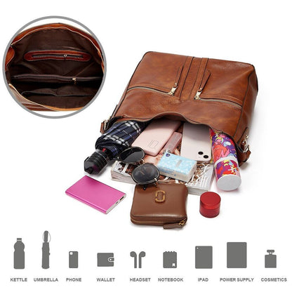 Women's Black Tote Bag New Fashion Simple Shoulder Bag Hand Messenger Bag