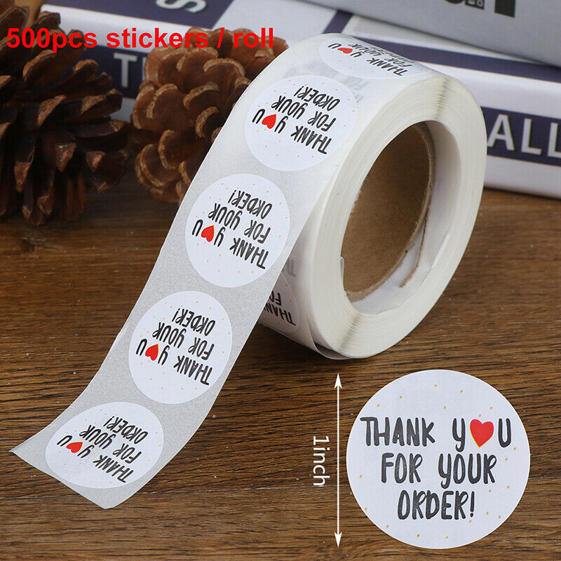 500pcs/roll round thank you for your order sealing stickers gifts bag labelR-ca