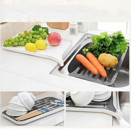 Kitchen Dish Drainer Drain Rack Plastic Dryer Tray Large Sink Drying Worktop PP