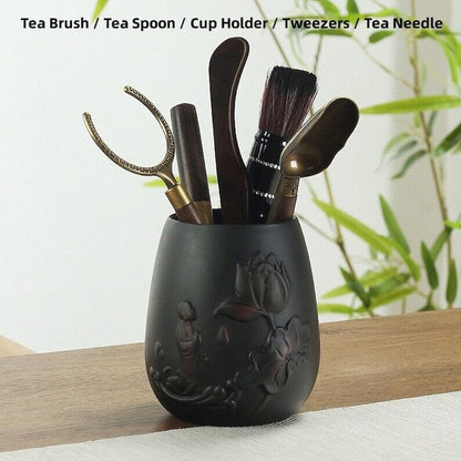 Black Ceramic Tea Ceramic Set And Canisters|Tea accessories
