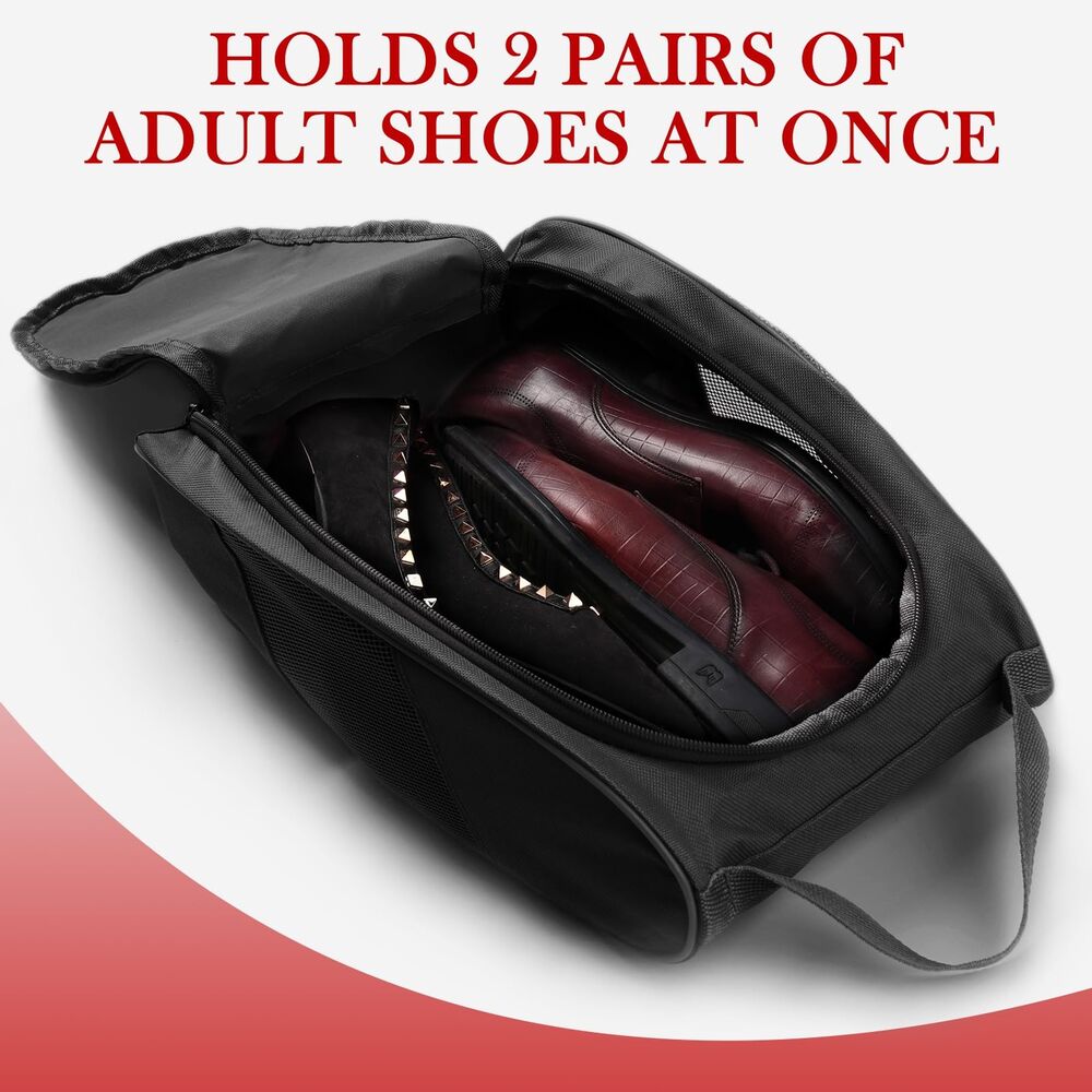 Ailaka Shoe Bag for Travel, Golf Pouch Portable 13"*8.5"*5", Black