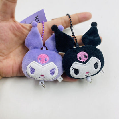 Sanrio Kuromi Cute Drawstring Plush Doll Bag Small Pendant Keychain