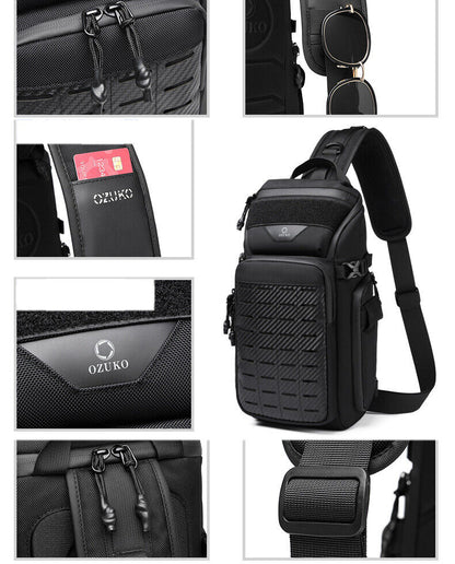 OZUKO Large Capacity Crossbody Bag Outdoor Daypack Waterproof Bag Sling Backpack
