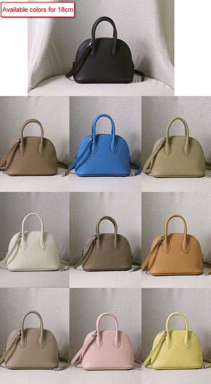 18/27/31 Real Leather Bowling Tote Purse Handbag Shoulder Bag Fashion Crossbody