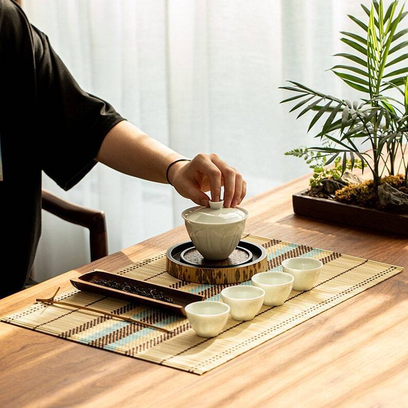 Bamboo Tea Table Placemat|Bamboo Tablecloth|Table Runner|Tea Accessories