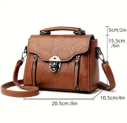 Shoulder Bag For Women Pu Leather Handbag Crossbody Bag Brown Purse Messenger