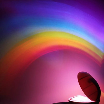LED Night Light Rainbow Color Projection Lamp 3 Modes Style Decor Egg-Shaped ABS